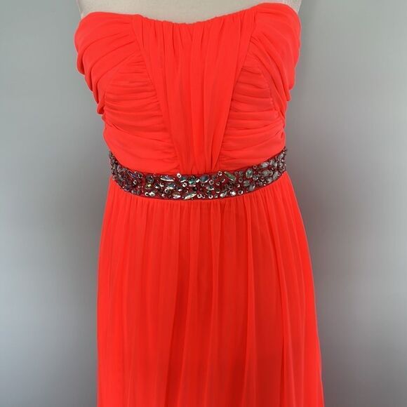 𝅺⭐️nwt City Triangles Hot Coral Evening Gown⭐️ - Picture 3 of 7
